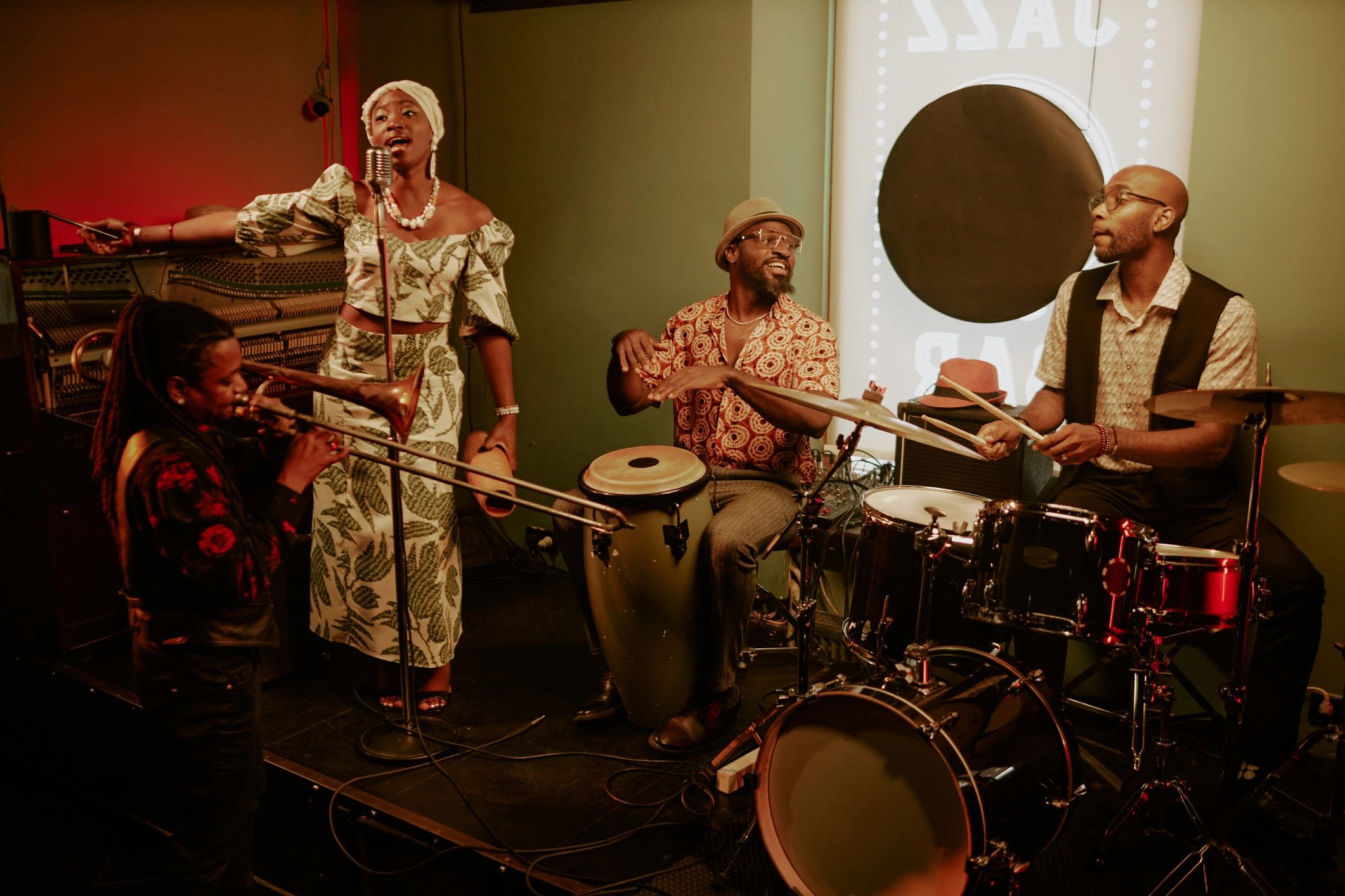Band performing live on stage